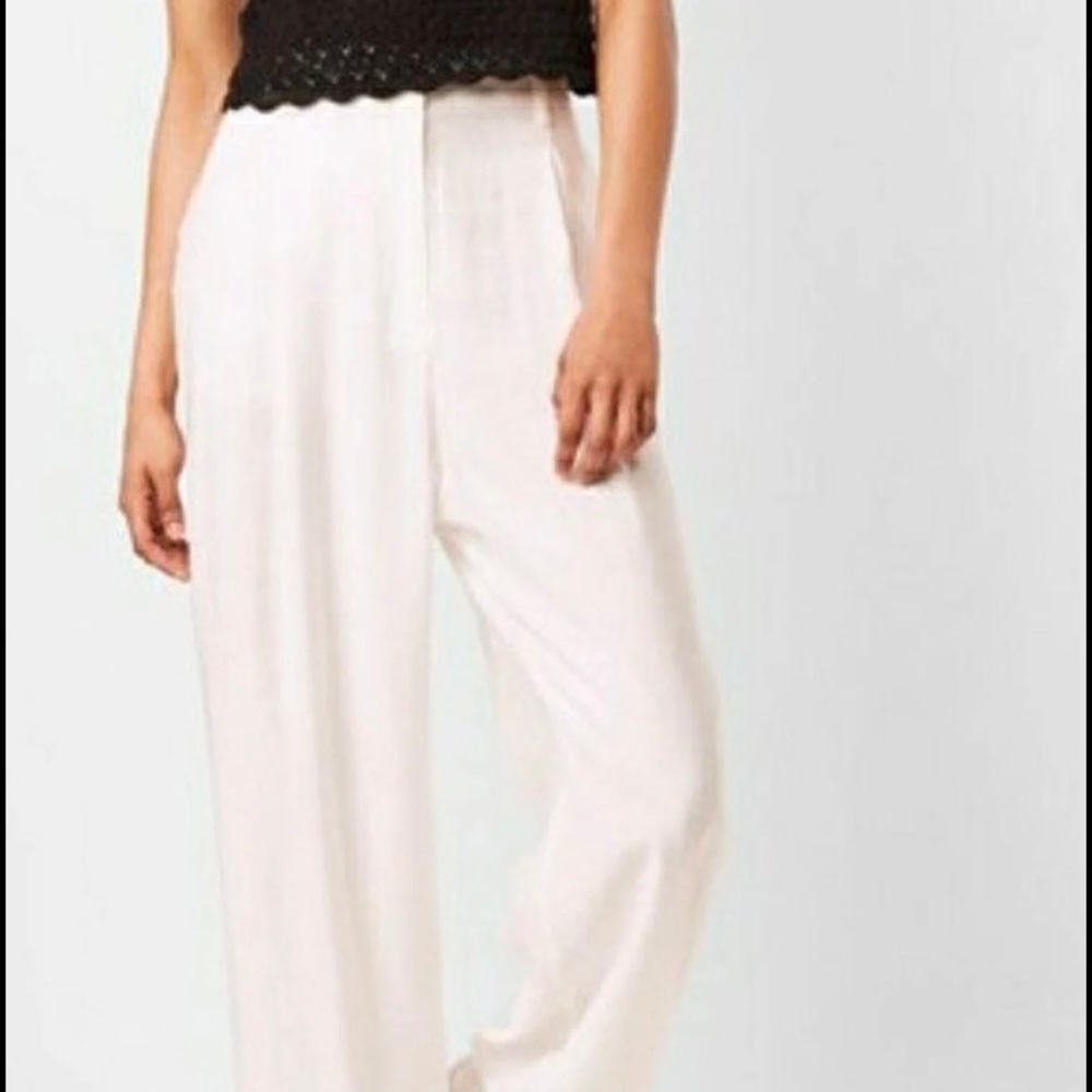 White Wide Leg Trousers